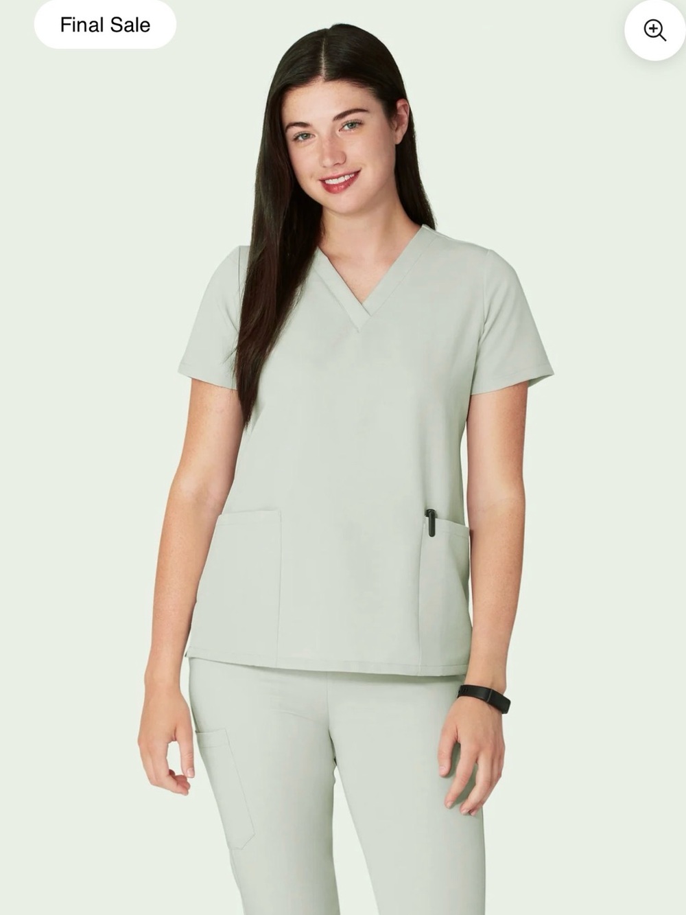 Mandala Women’s V-Neck Scrub Top and Slim Pants size S- Light Sage